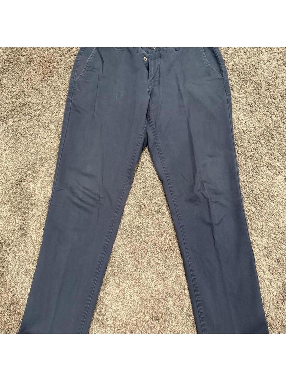 Bonobos Navy Blue Casual Pants with Patterned Inner Waist